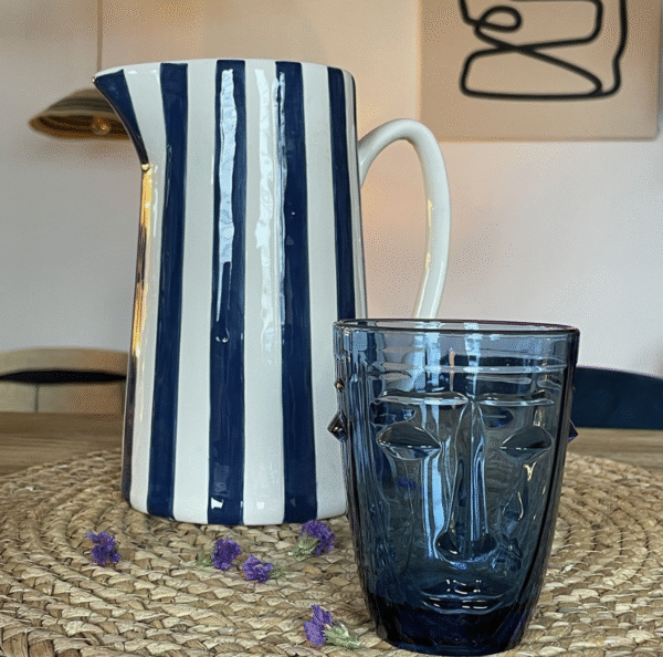 Pichet rayure gm bleu – Image 2